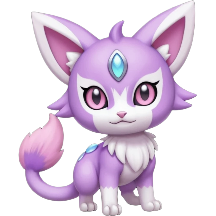 Smooth Soft Dark Pastel Meloetta-Purrloin-Gatomon-Noibat-Pokémon-Digimon-Fakémon-fusion-hybrid-creature emoji