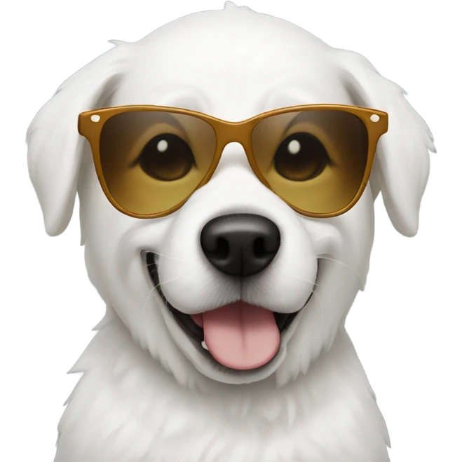 White dog with sunglasses  emoji