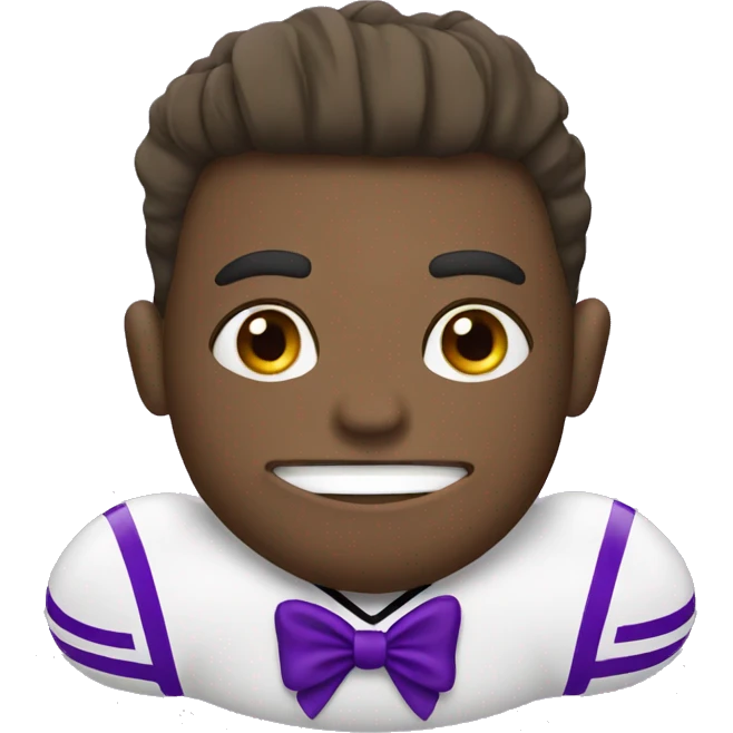 Football with purple bow emoji