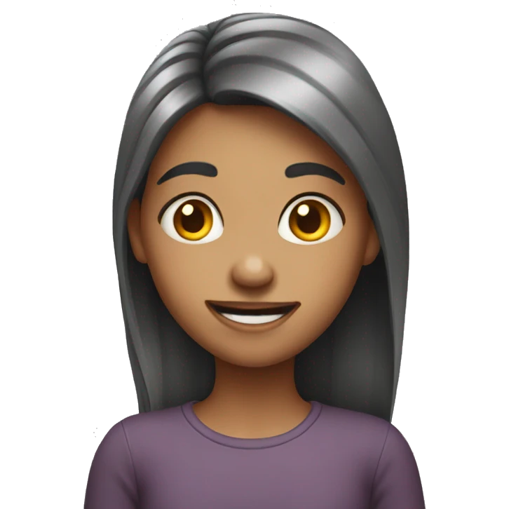 Ugly, cheerful girl emoji