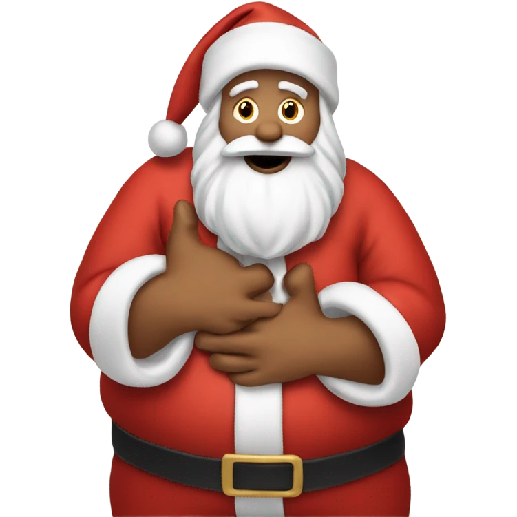 Santa grabbing his belly and ho ho ho’ing emoji
