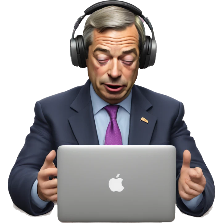 Nigel Farage listening to music with eyes closed  emoji