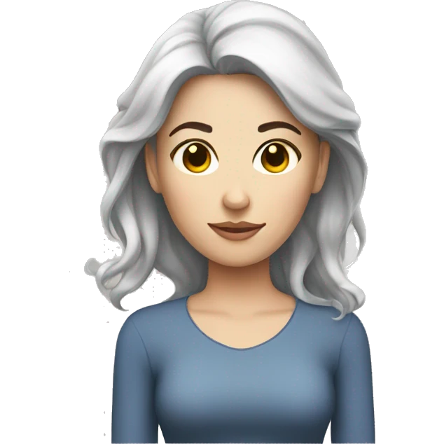 Dark hair, white woman, nap emoji