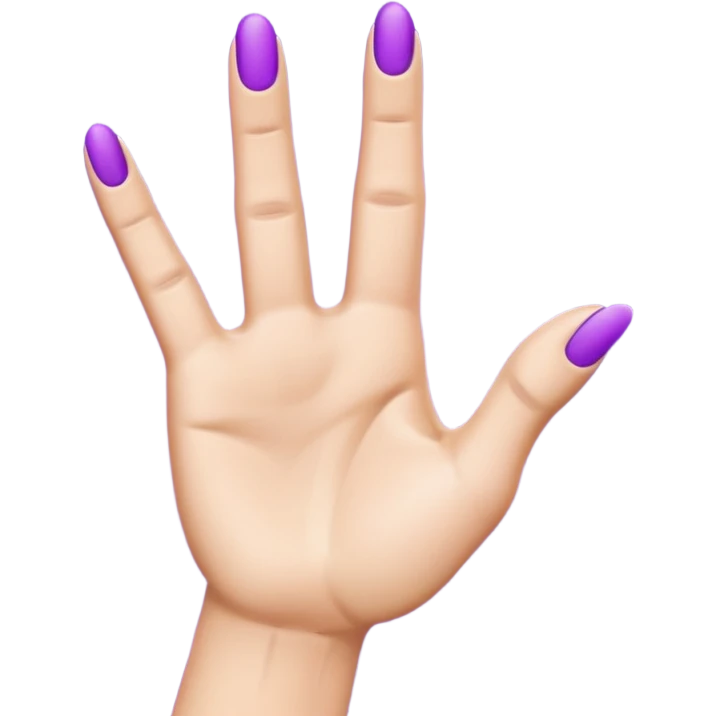 A single human hand in 3D emoji style, colored entirely in vibrant purple. The hand makes the ‘index finger pointing upward’ gesture: only the index finger is raised, all other fingers are folded. Smooth glossy texture, simple shading, no background. emoji