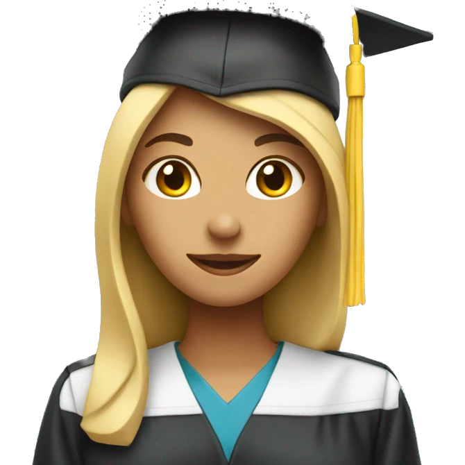 Female engineer with a graduation cap emoji