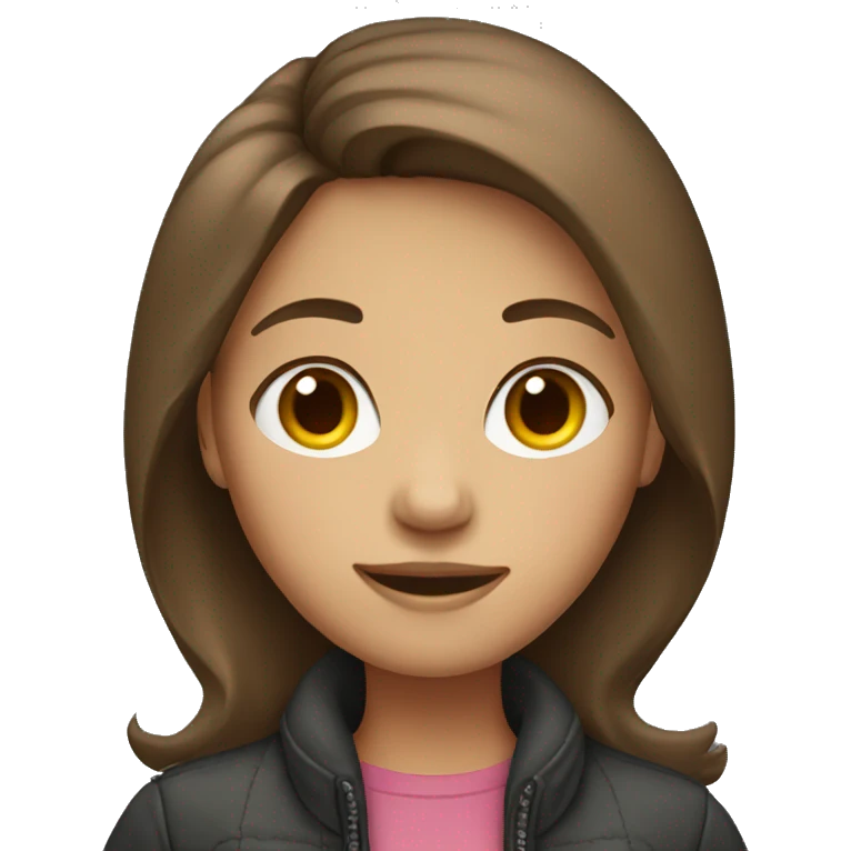 brown haired girl in jacket emoji