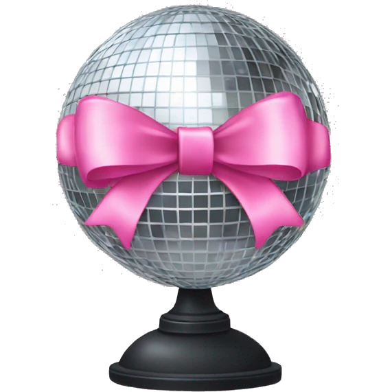 a disco ball with a pink bow  emoji