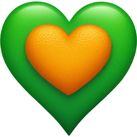 orange and green heart emoji