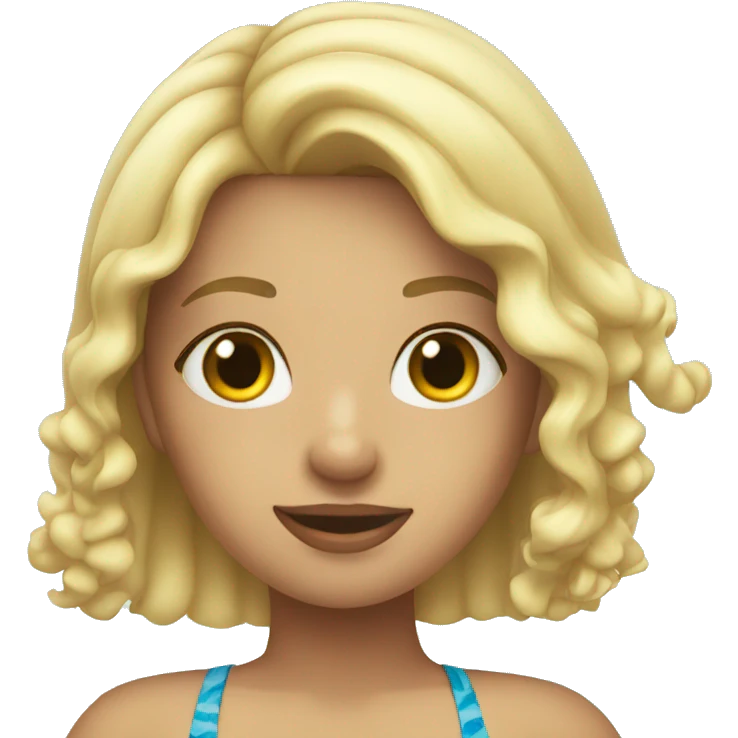 blonde girl at sea in a swimsuit emoji
