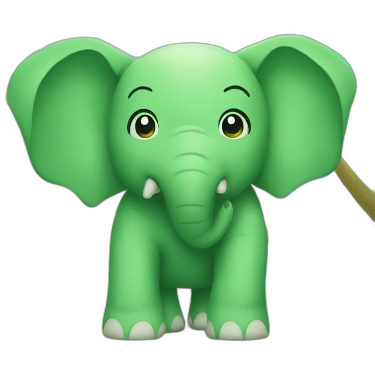 Green elephant on the beach emoji