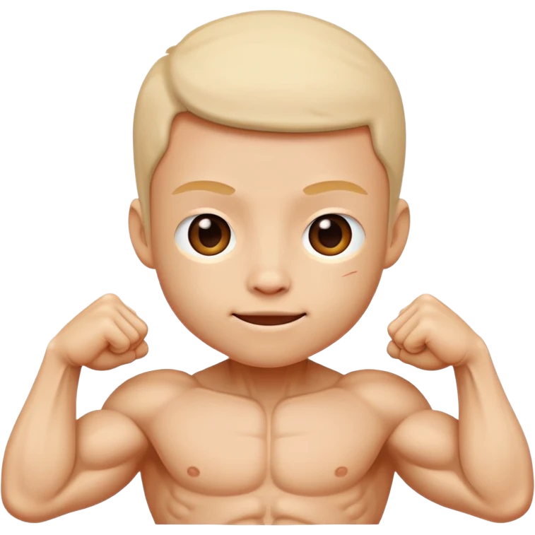 cute face with outer layer of skin removed, showing simplified muscles and tissue, friendly and non-scary emoji