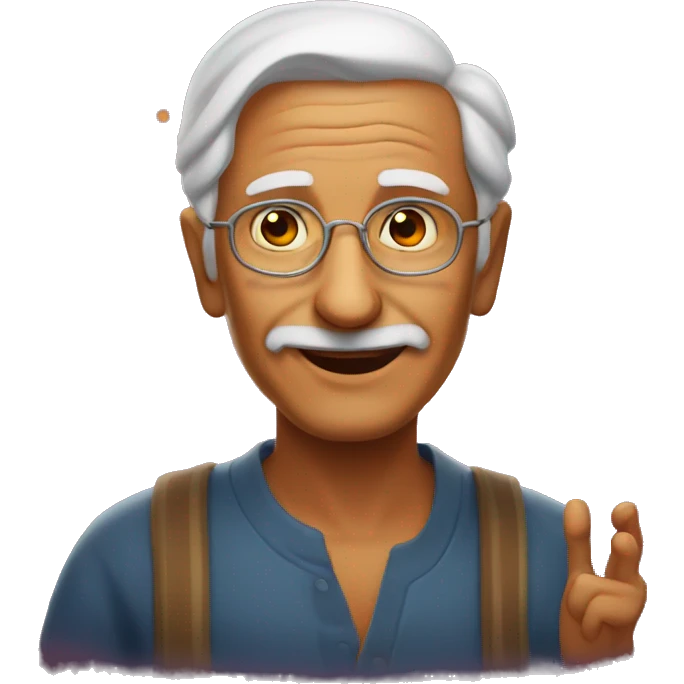Old dude wishing happy diwali emoji