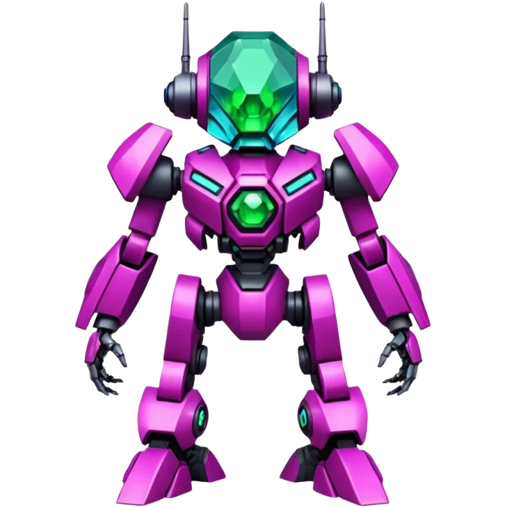 Edgy badass toxic poisonous shaky cool awesome epic sapphire emerald citron topaz magenta radioactive faulty rue ruby Tropical Futuristic Modern Mecha-Fakémon-hybrid-creature (full body)  emoji