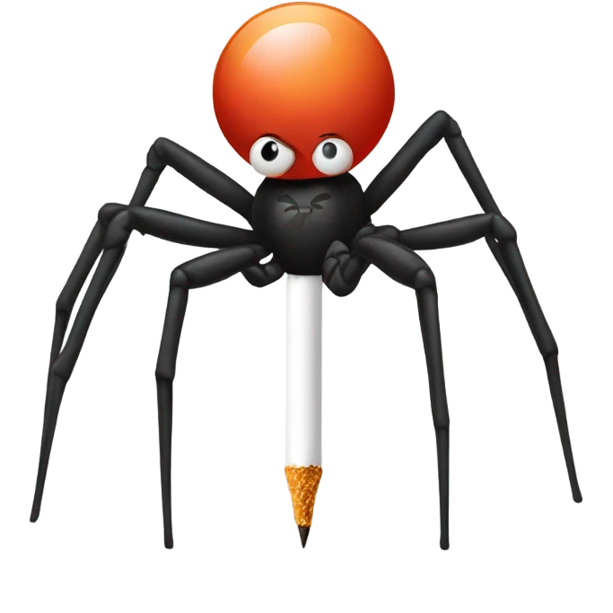 Spider with a cigarette emoji