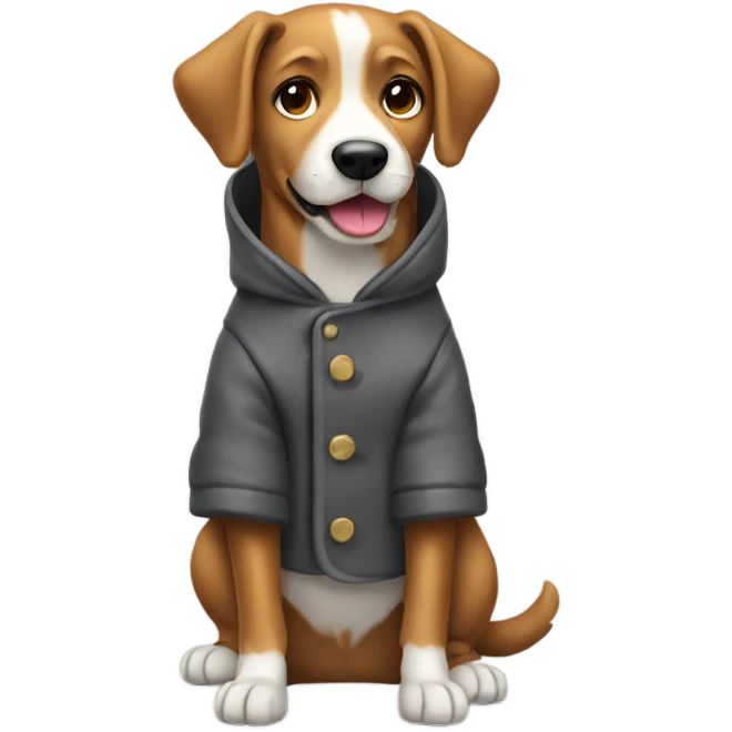 Dog wearing a coat emoji