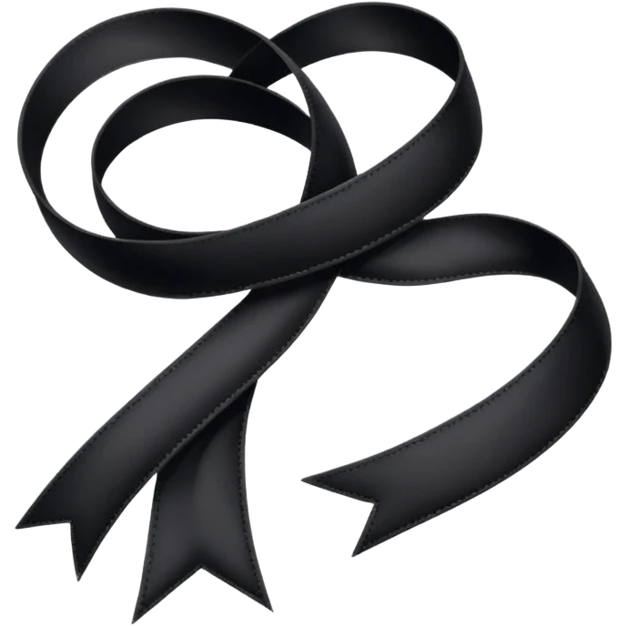 goth black velvet ribbon emoji