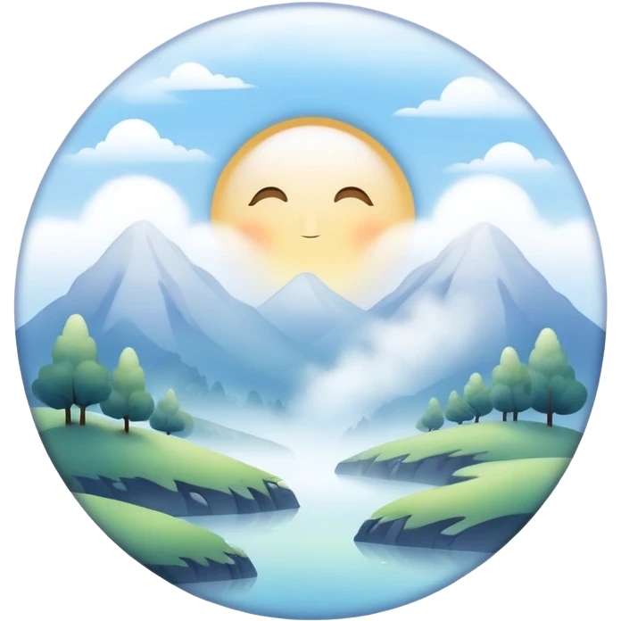 Fresh morning mist scene  emoji