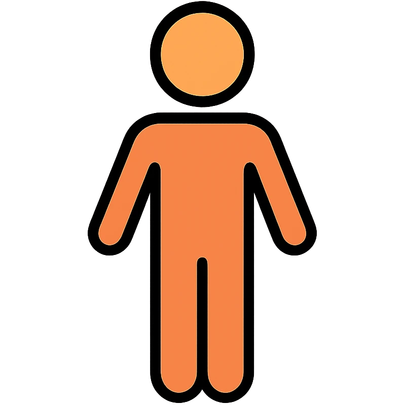 Simple human figure standing, person icon emoji