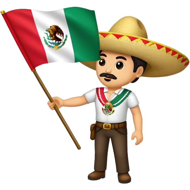 Man with Mexican flag emoji