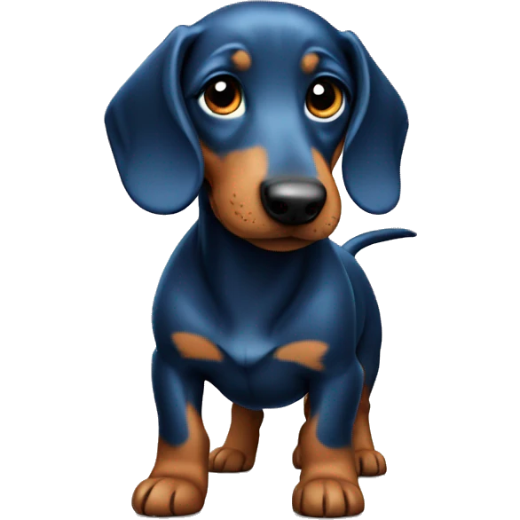 Dog daschund Blue  emoji