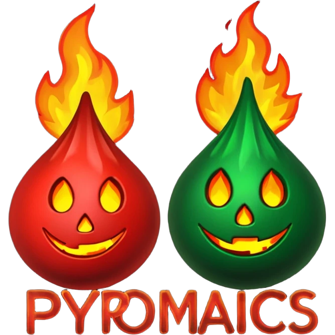 Can you make Christmas decorations cooperative with fire and have the text pyromaniacs  emoji