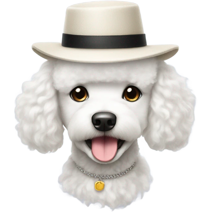 White Poodle in hat emoji