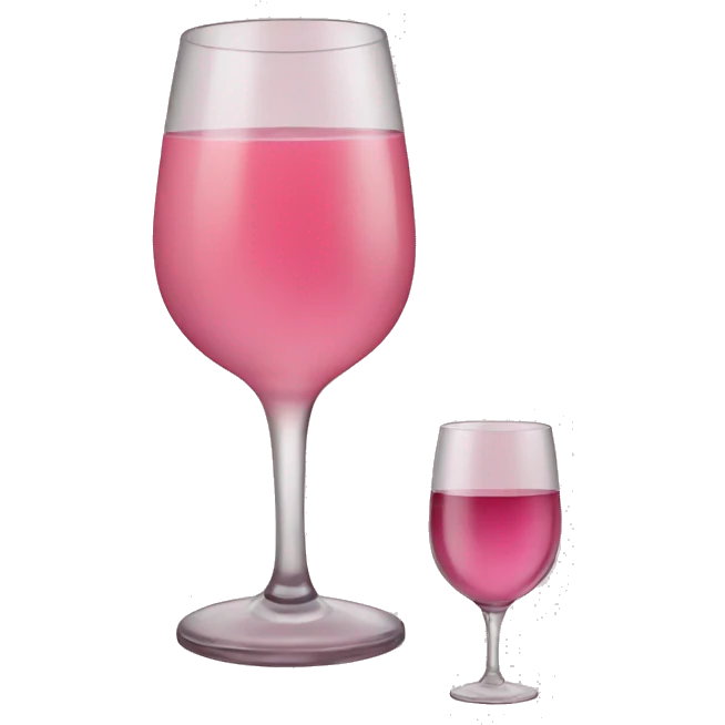 glass pink wine with a cup next to it emoji