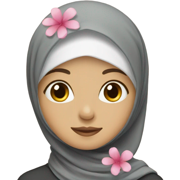 Hijab with flower emoji