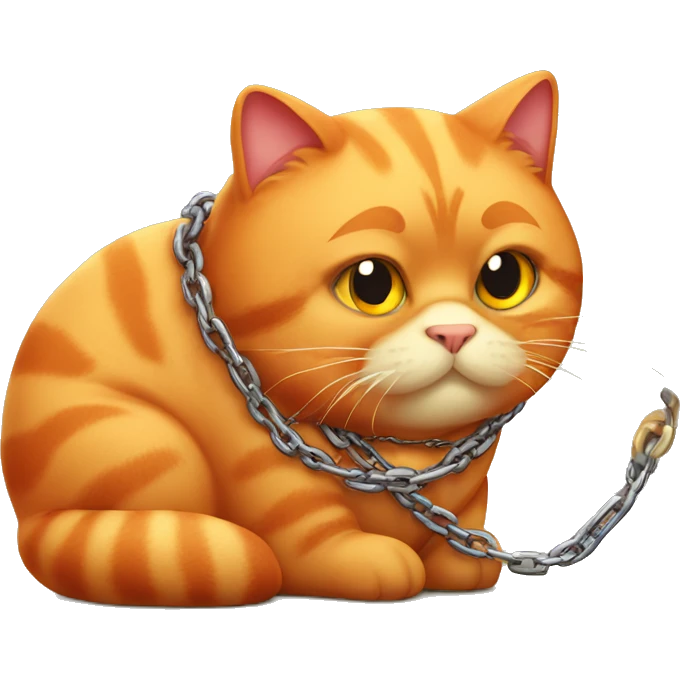 fat red cat with chain emoji
