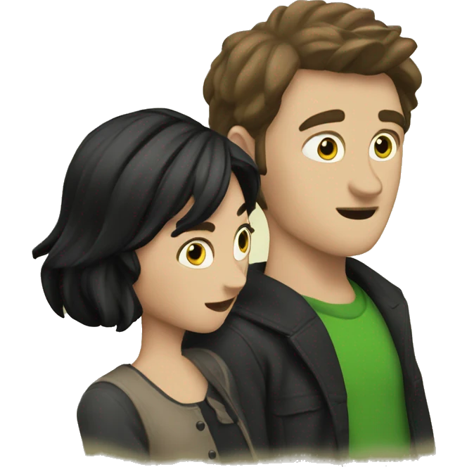 me and my friend watching wicked emoji