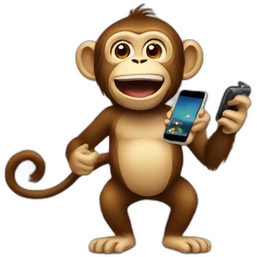 monkey with phone emoji