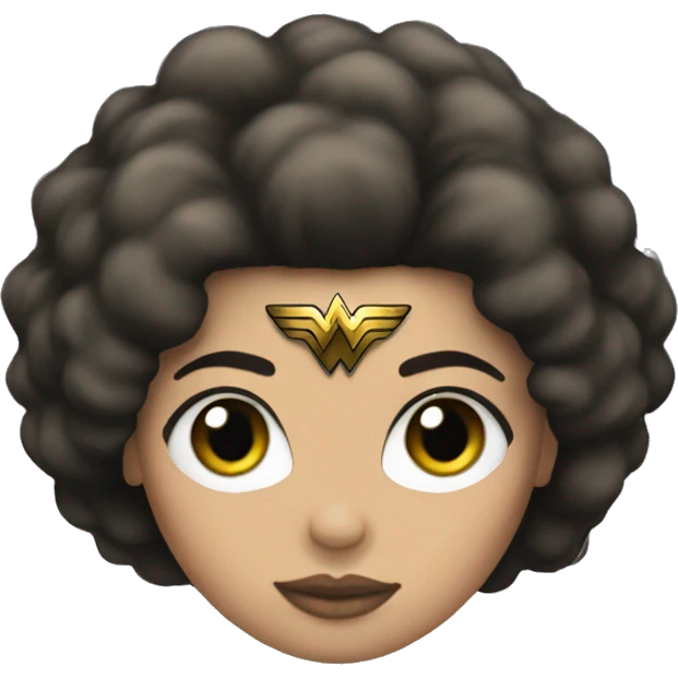 wonder-woman, black afro hair emoji