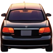 A parked car sits quietly on the side of an open road, facing a breathtaking sunset. Two people stand outside, backs turned, watching the horizon. The road stretches endlessly ahead, surrounded by a peaceful, glowing landscape full of light, warmth, and possibilit emoji