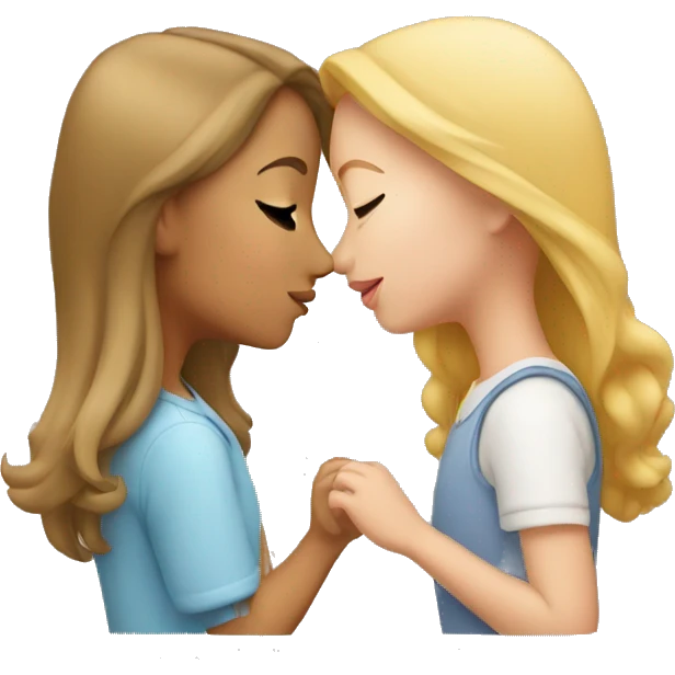 girl and girl kissing  emoji