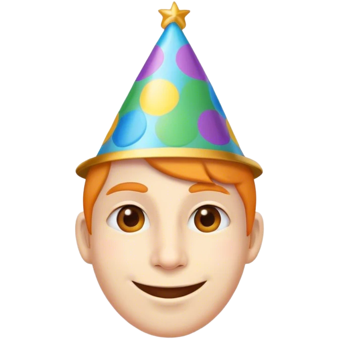 Smirking face with party hat emoji