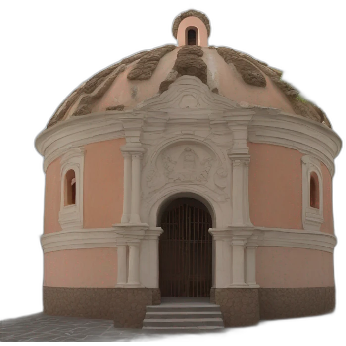 The Sanctuary of the Lord of La Piedad in Michoacan seen from the front including its dome emoji