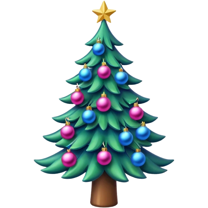 A Christmas tree pink and blue ornaments  emoji