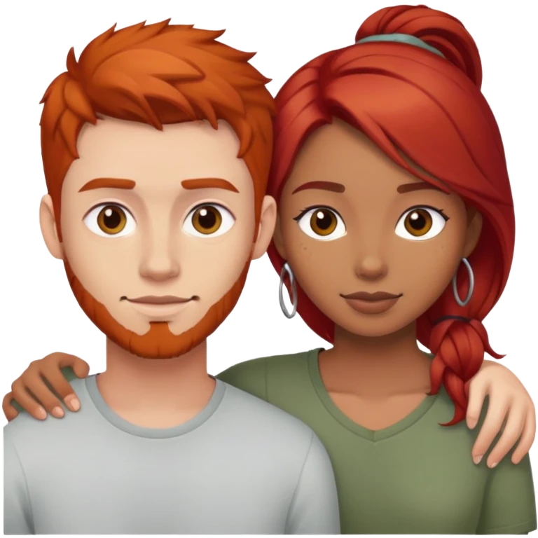 Red haired guy with mixed girlfriend  emoji