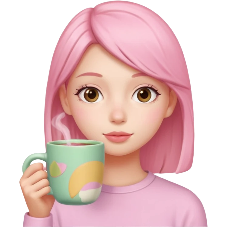 clean girl, pink matcha  emoji