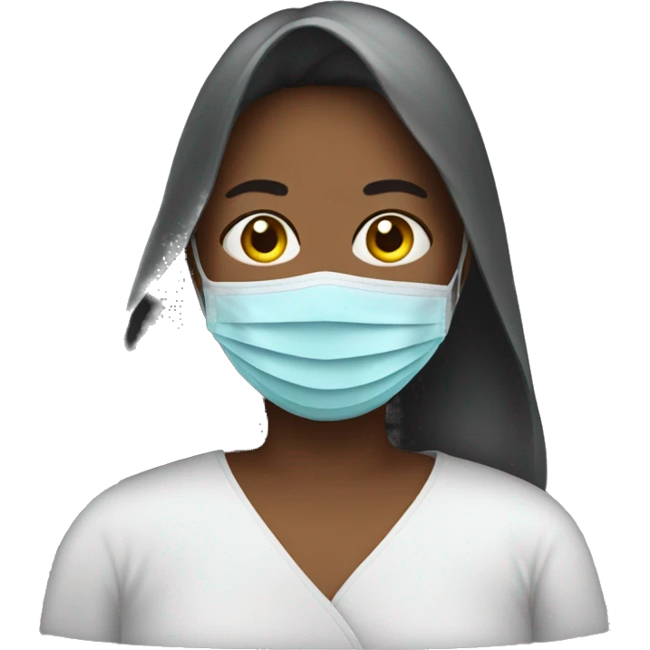 someone in a contact gown and a mask emoji