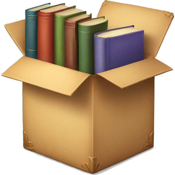 open box with old books inside  emoji