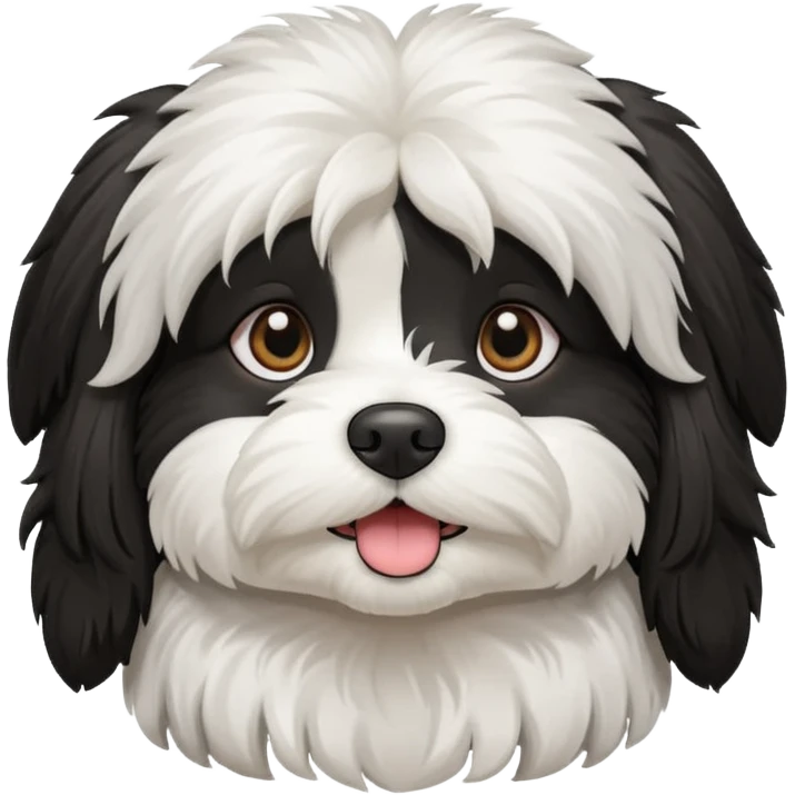 havanese female dog black and white emoji