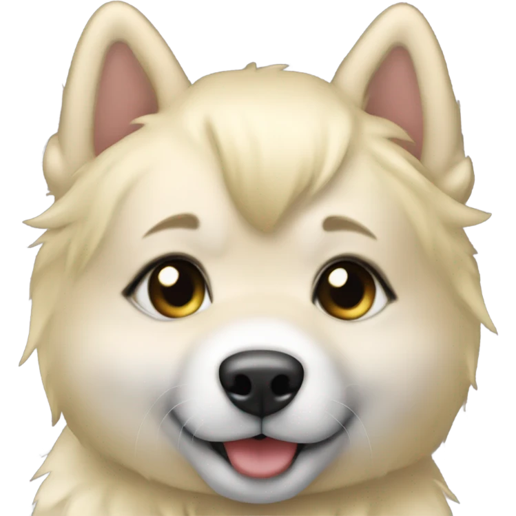 Blonde baby on a malamute dog emoji
