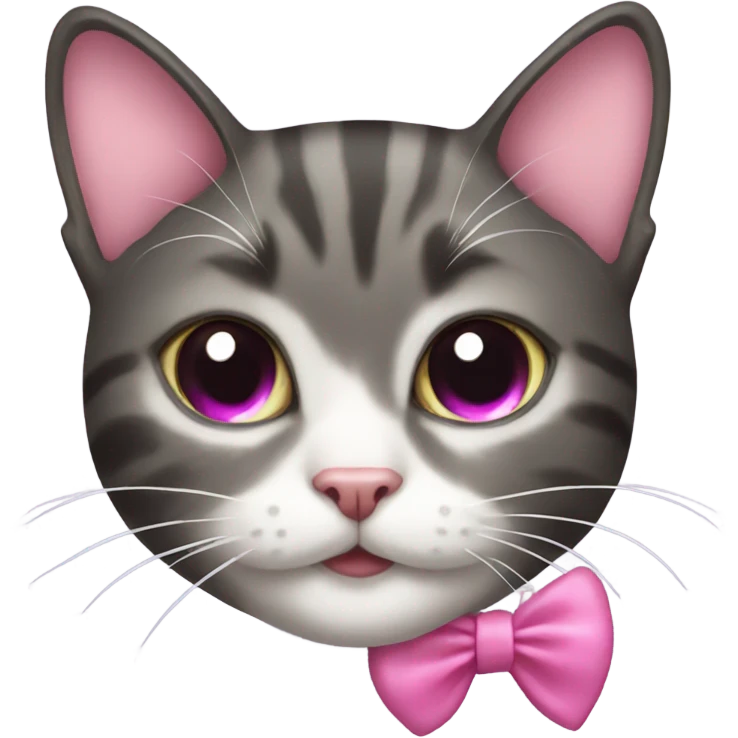 Cat with a pink bow emoji