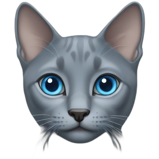 Russian blue cat with blue eyes emoji