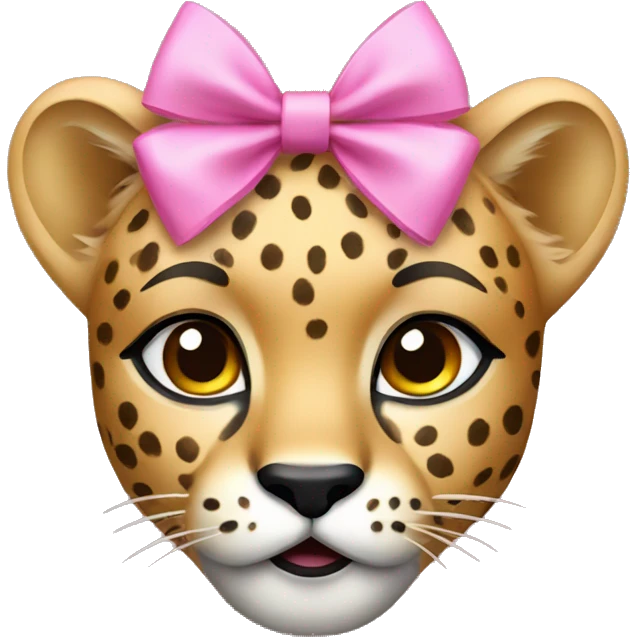 Cheetah with pink bow  emoji