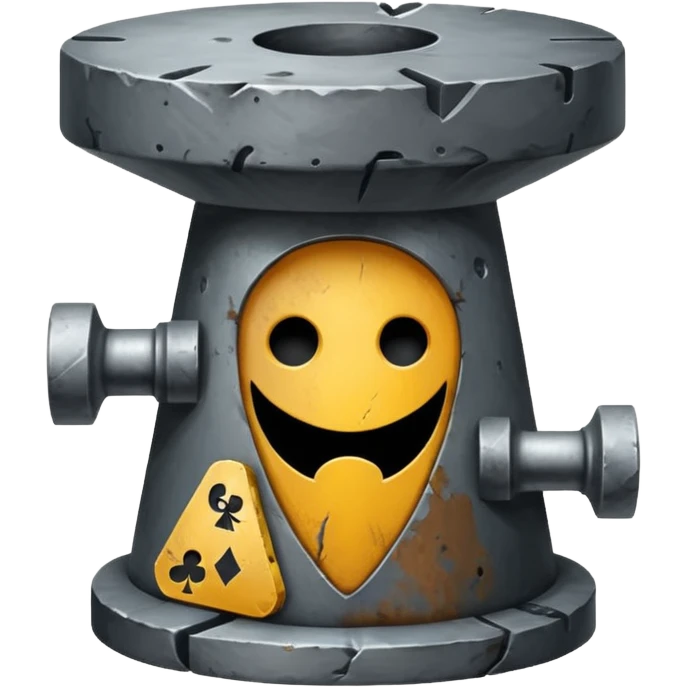 Iron anvil with poker face emoji