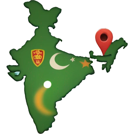 india, pakistan, bangladesh, and sri lanka on a map emoji