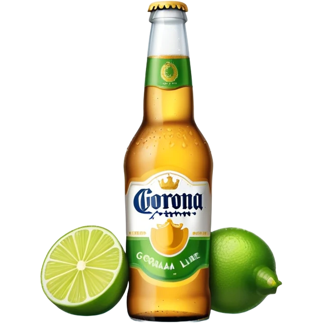 Corona beer bottle with lime emoji