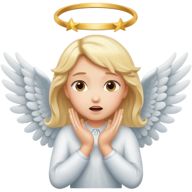 suprised angle, with wings, hands on cheeks emoji